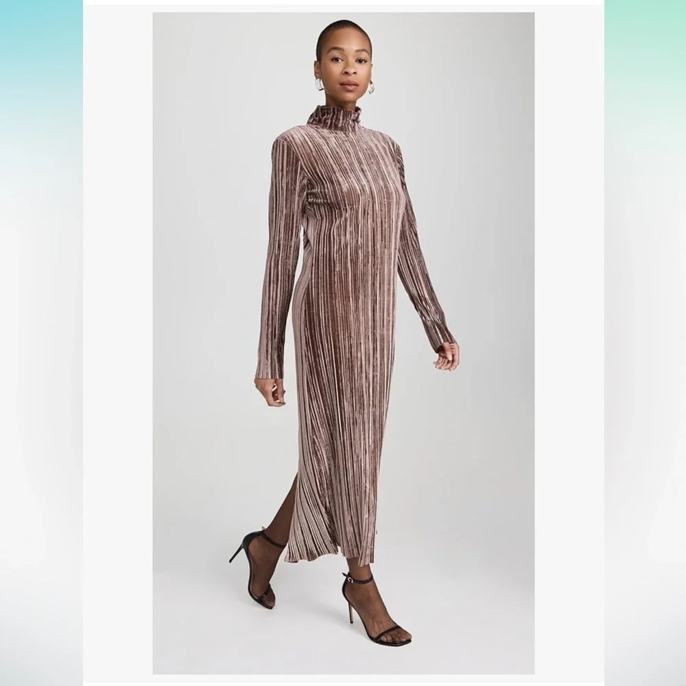 Sabina Musayev Women’s Lattice Velour Turtleneck  Dress - Picture 5 of 14